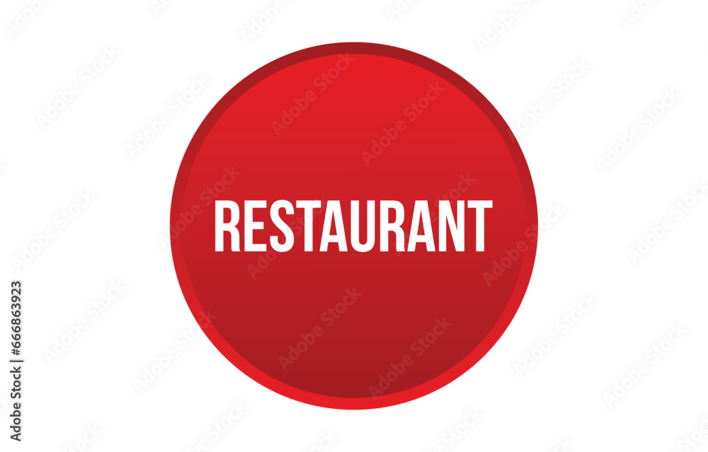 restaurant red vector banner illustration isolated on white background restaurant red vector banner illustration isolated on white background