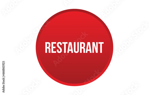 restaurant red vector banner illustration isolated on white background