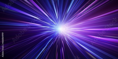 Purple & blue abstract radial lines geometric background. Data flow. Optical fiber. Explosion star. Motion effect. Background : Generative AI