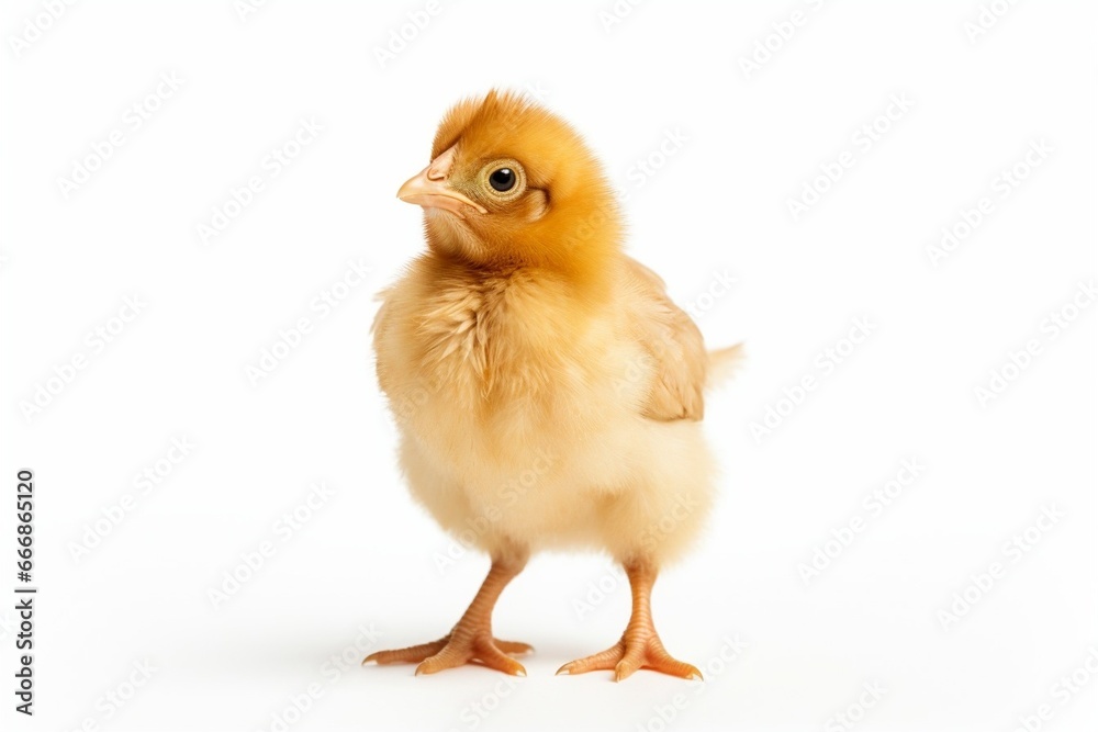 Cute little chicken isolated on white background : Generative AI Cute little chicken isolated on white background : Generative AI