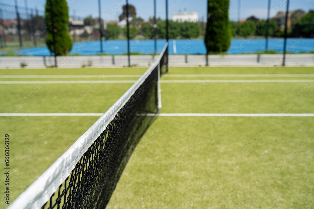 Fototapeta premium synthetic tennis court at a tennis court in summer in australia