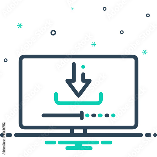 Upload icon symbol vector image. Illustration of storage data upload downloading transfer file design image