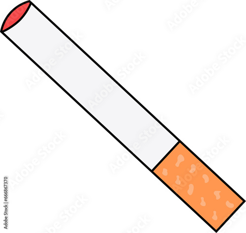 White cigarettes have filtered brown colors with a red light.