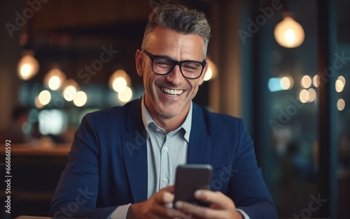 Smiling european mature man...