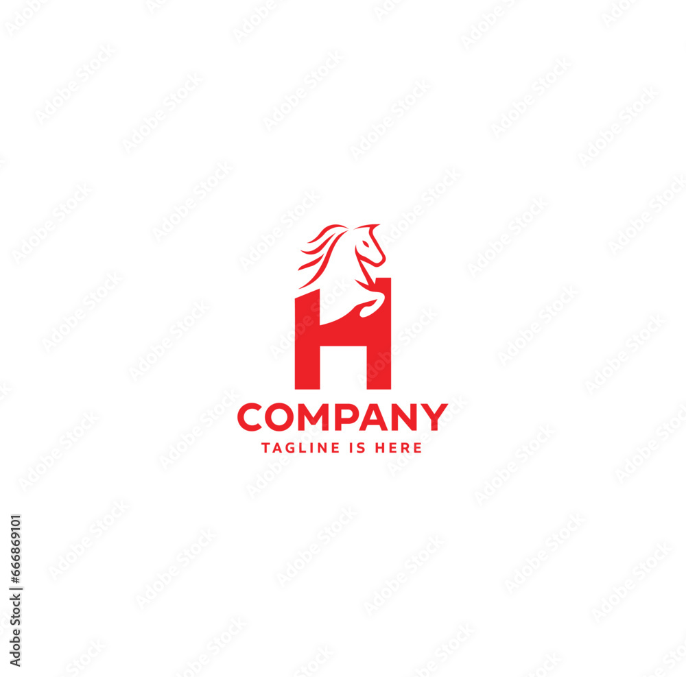 Letter H Horse Logo Design Template Inspiration, Vector Illustration. Letter H Horse Logo Design Template Inspiration, Vector Illustration.