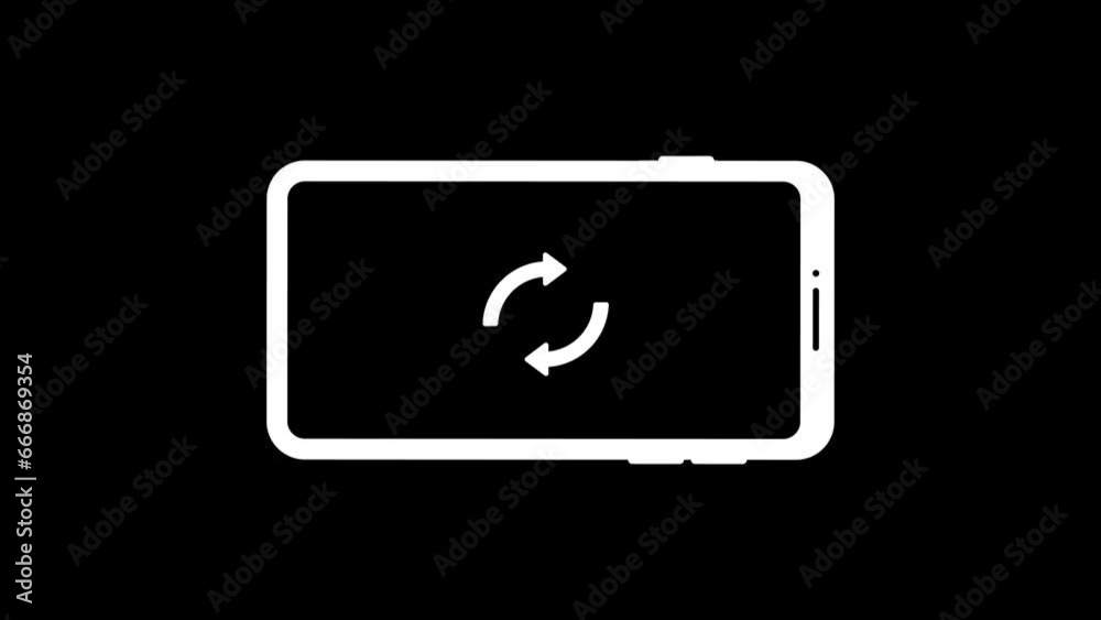 rotate your phone orientation animation with phone icon motion graphic on black background