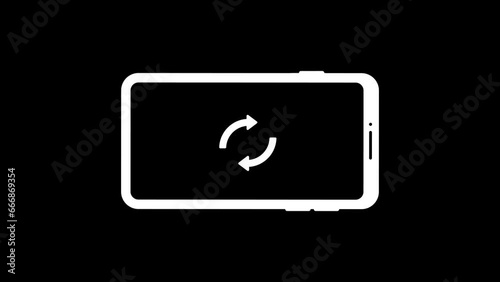 rotate your phone orientation animation with phone icon motion graphic on black background