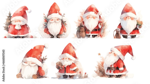 Set of Santa Claus cute gnome