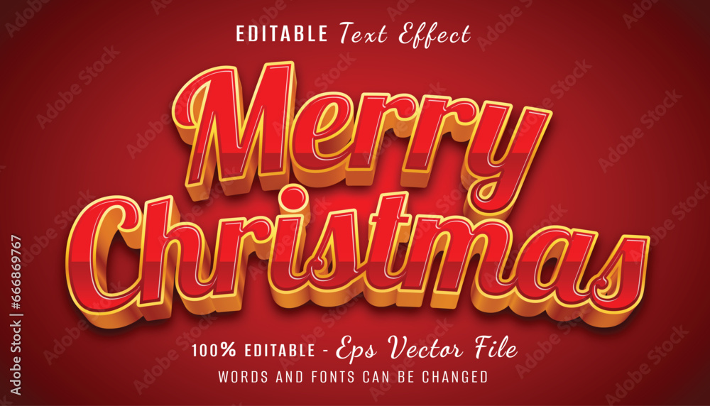 merry christmas 3d text effect design