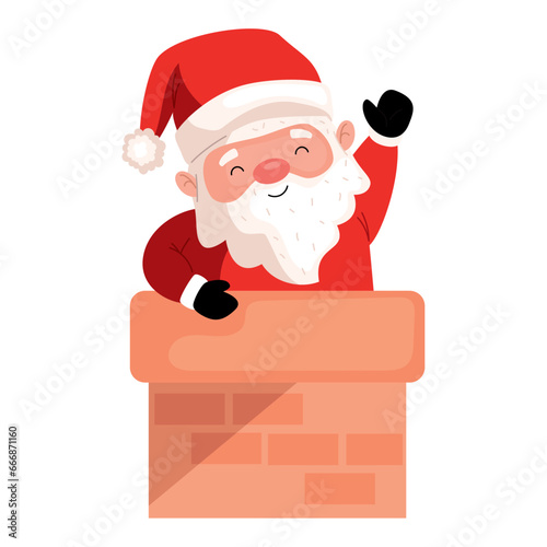 santa claus in chimney