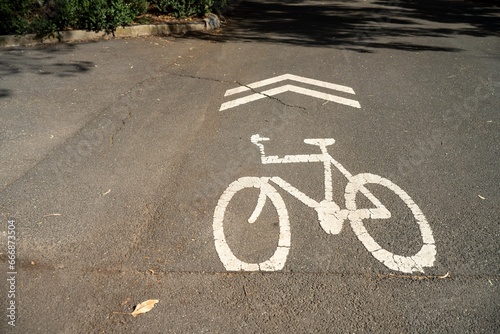 bike sign on the road in australia