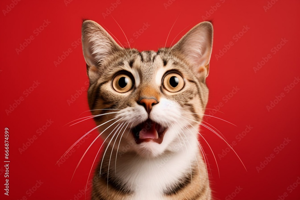 Funny panda cat with surprised face Funny panda cat with surprised face
