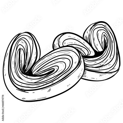palmier dessert hand drawn