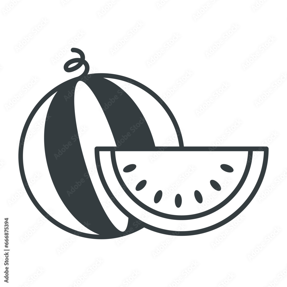 Watermelon icon vector sign and symbol on trendy design for design and print. Watermelon icon vector sign and symbol on trendy design for design and print.