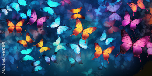 Abstract butterflies background banner concept. Colourful.  © Jeff Whyte