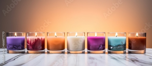 Glass candles made from soy wax photo