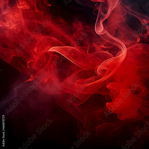 red smoke, fog or mist on dark background. Special effect composition.