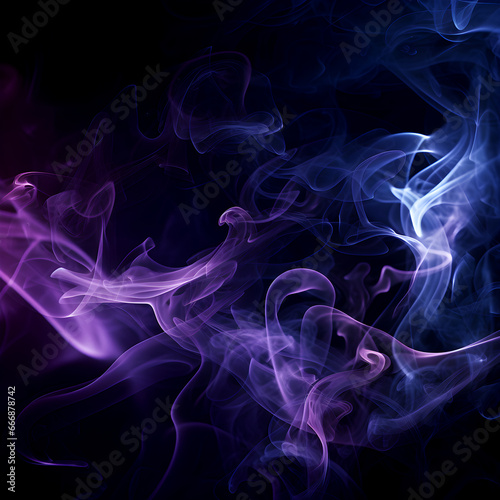 purple smoke, fog or mist on dark background. Special effect composition.