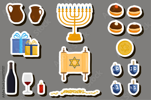 Beautiful illustration on theme of celebrating annual Hanukkah holiday