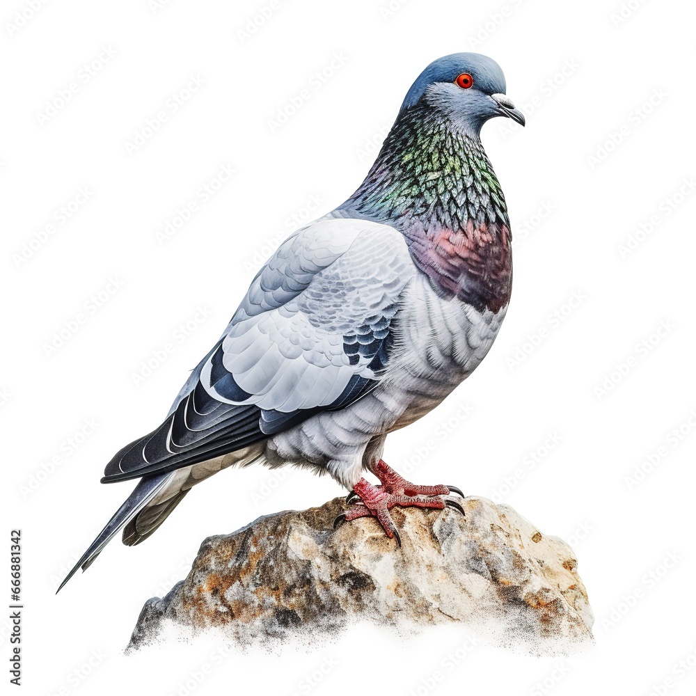 Naklejka premium pigeon isolated on white background