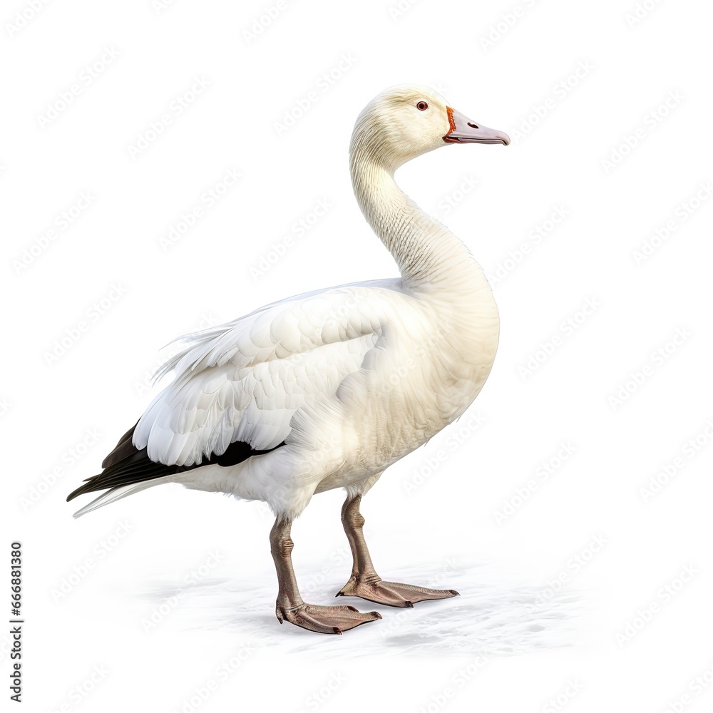 close up of a white goose