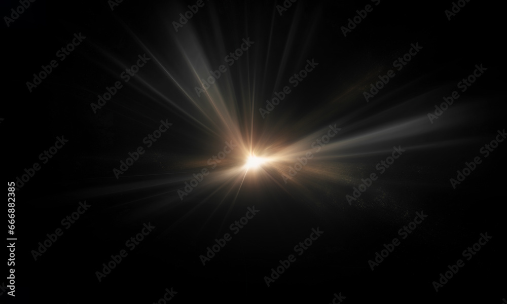 Fototapeta premium Beautiful light flares. Glowing streaks on dark background