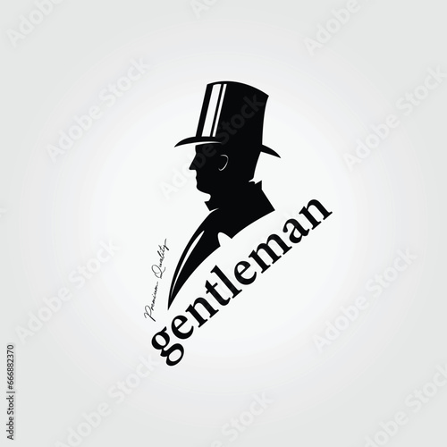 vector vintage logo of businessman man, billionaire illustration design, gentleman icon retro