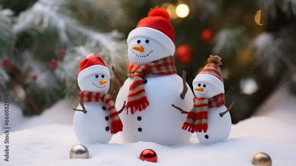 cute snowman at christmast day