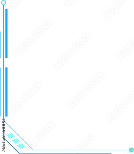 Futuristic Tech Corner Border Isolated Vector