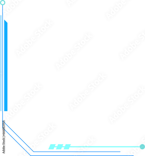 Futuristic Tech Corner Border Isolated Vector