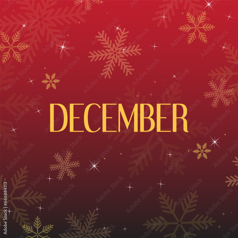 hello december background illustration. it is suitable for card, banner, or poster