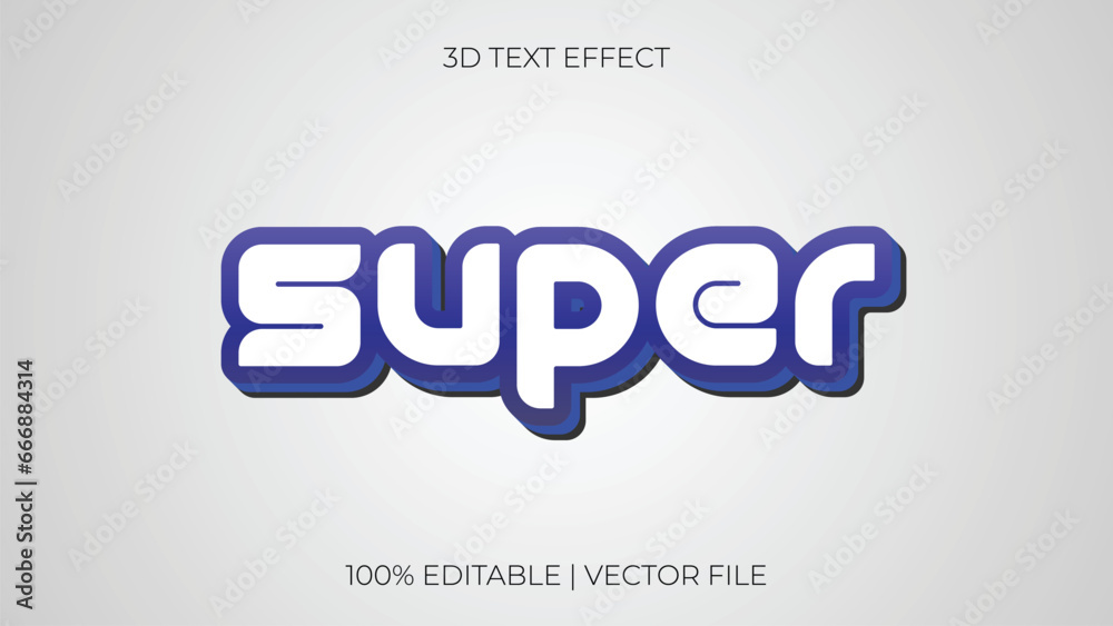 Editable super text effect template style premium vector