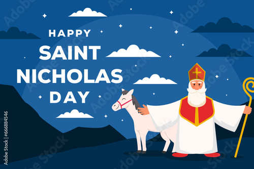 vector happy saint nicholas day background illustration