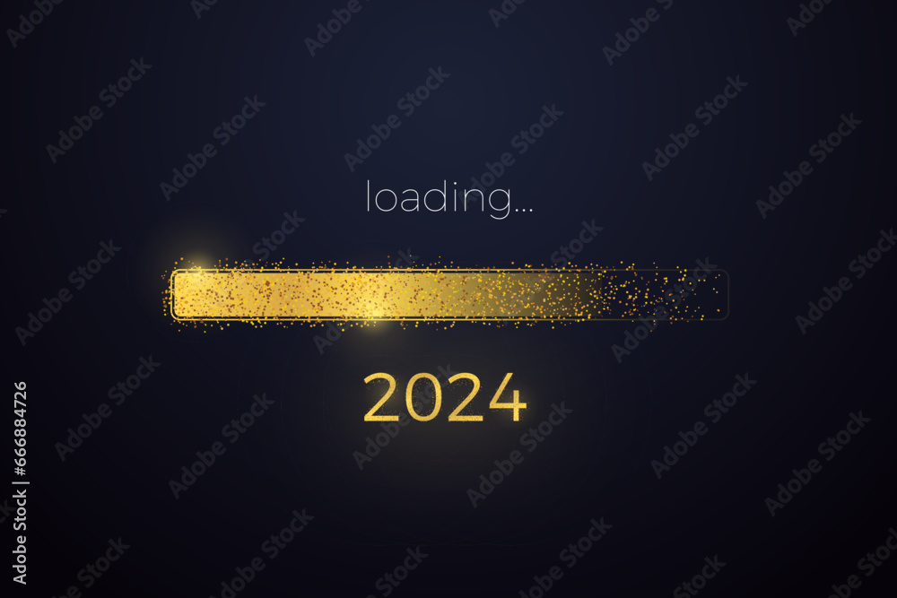 Loading progress bar reaching the end of 2023 and the start of 2024