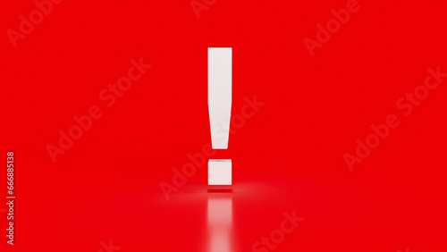 Wallpaper Mural The  white exclamation mark on red background 3d rendering Torontodigital.ca