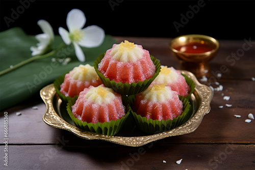 Apem cake or traditional steamed cup cake from Indonesia