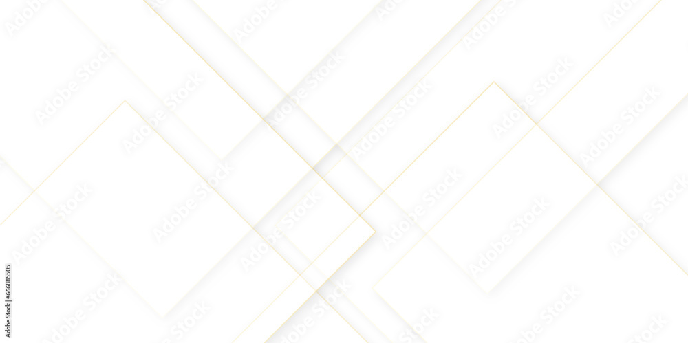 Abstract background with white and gray color technology layers,Abstract white square shape geometric line background.Vector abstract futuristic digital landscape with gold lines, white backgrund,