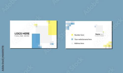 Double-sided creative business card vector design template. Business card for business and personal use.
