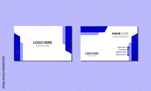 Double-sided creative business card vector design template. Business card for business and personal use.