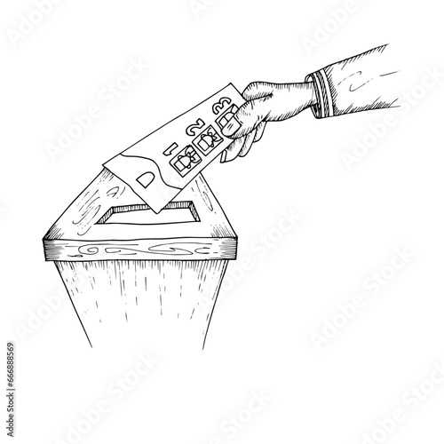 Indonesian election day 2024 illustration doodle