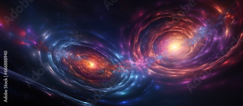 Artificial Intelligence rendered abstract background of space with gamma ray burst gravitational waves
