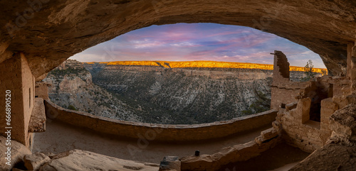 Cliff dwellings are ancient structures build by the Native American Pueblo people
 photo