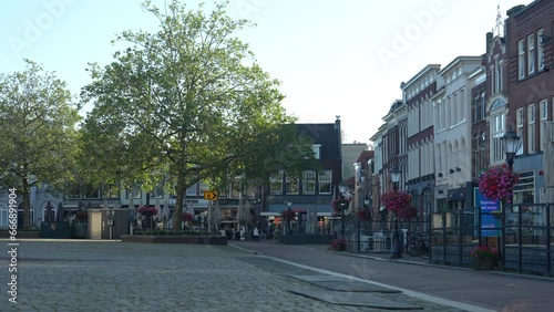 Gouda Market Square With Typical Dutch Architecture In Netherlands. Static Shot photo