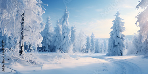 winter landscape with snow,Christmas Snow Flakes .Morning In The Snow Mountain Beautiful,Morning, Snow, Mountain, Beautiful, Winter, Scenic,