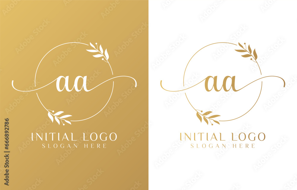 Letter A Beauty Logo with Flourish Ornament