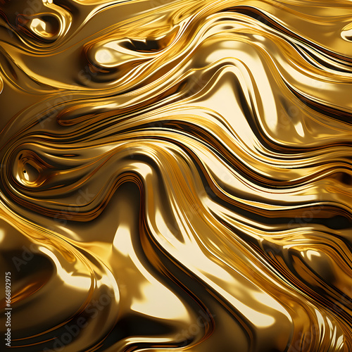 Abstract liquid gold metal design photo