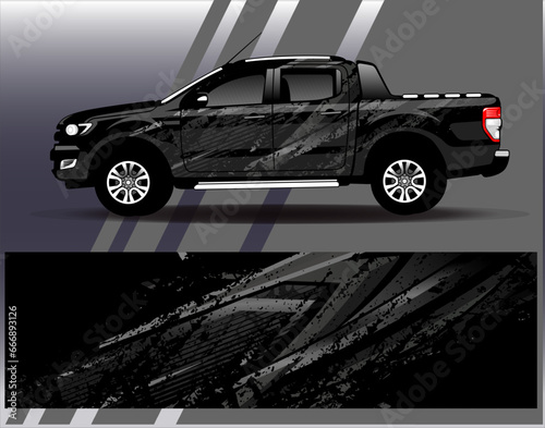 Car wrap design vector.Graphic abstract stripe racing background designs for vehicle, rally, race, adventure and car racing livery