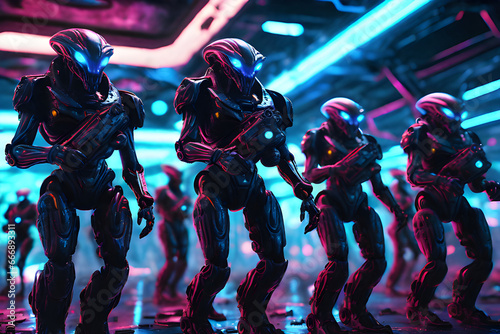 an alien army preparing for war Generation AI