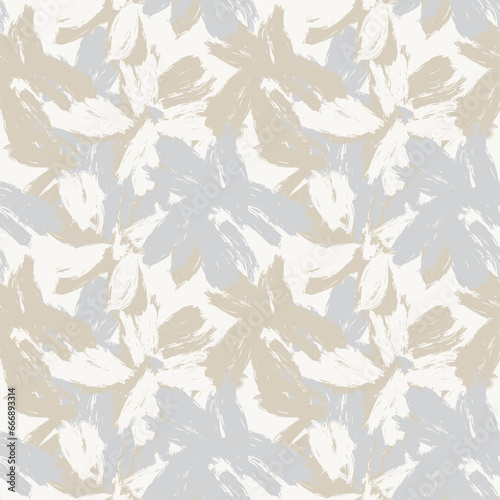 Neutral Colour Abstract Floral Seamless Pattern Design