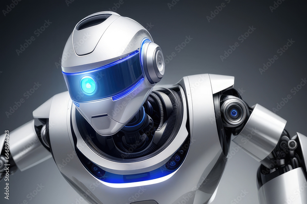 Obraz premium AI robot on creative clear background